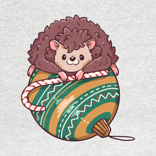 Cute Cartoon Christmas Hedgehog on an Ornament by SLAG_Creative